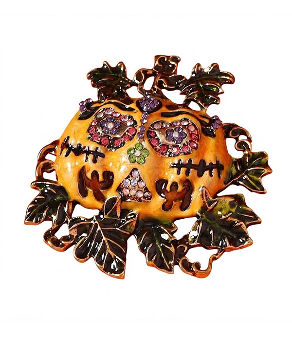 Halloween theme epoxy brooch - pumpkin