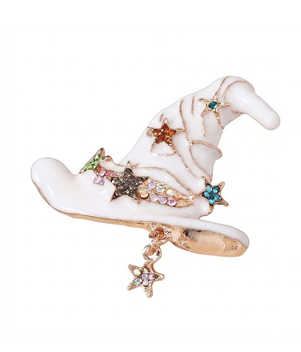 Halloween theme epoxy brooch - witch hat