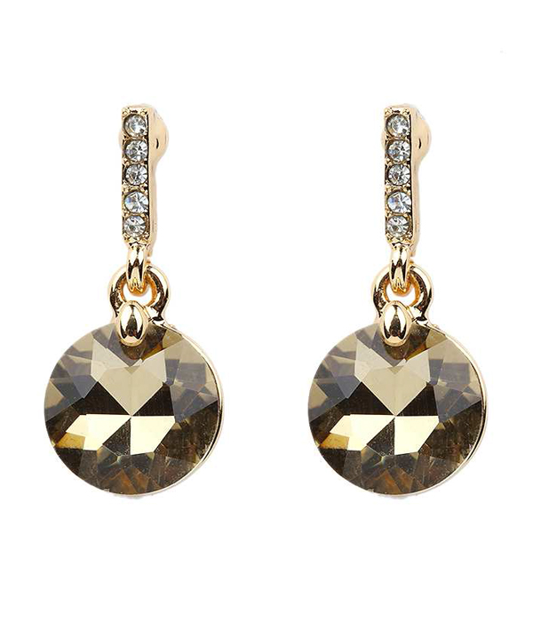 Facet glass and crystal drop earring