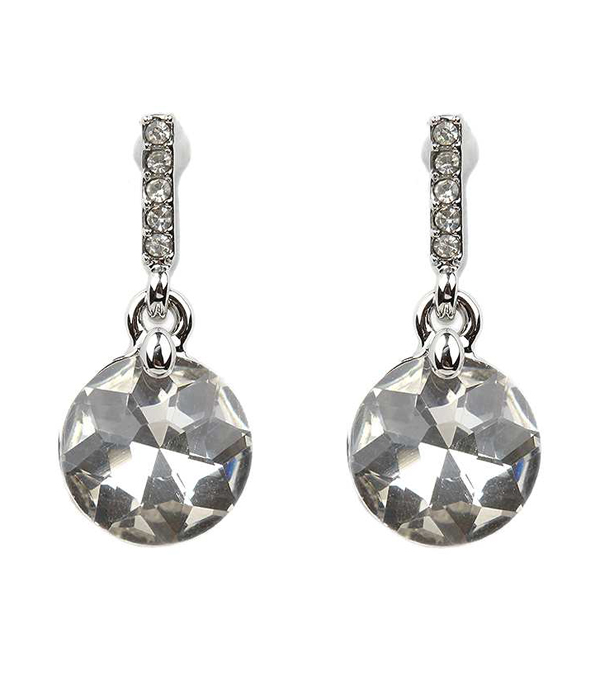 Facet glass and crystal drop earring