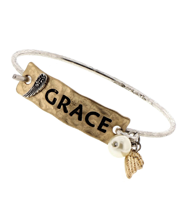 Handmade bar and wire bangle bracelet - grace