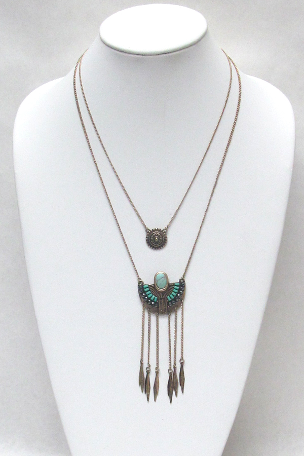 Bohemian style layered necklace