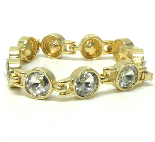 Multi crystal round dot patern bracelet