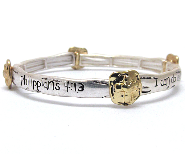 Christian theme message stretch bracelet and paper bookmark