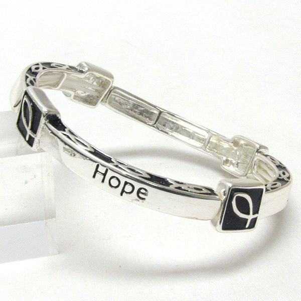 Religious inspiration message stretch bracelet - faith hope love