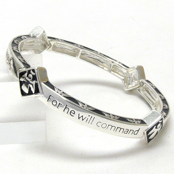 Religious inspiration message stretch bracelet - guardian angel