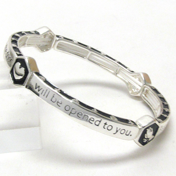 Religious inspiration message stretch bracelet - ask and it will be given to you