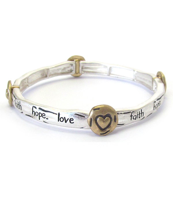 Christian theme message stretch bracelet and paper bookmark