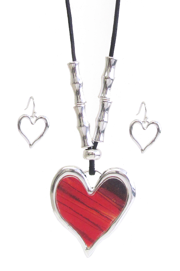 HEART PENDANT NECKLACE SET -valentine