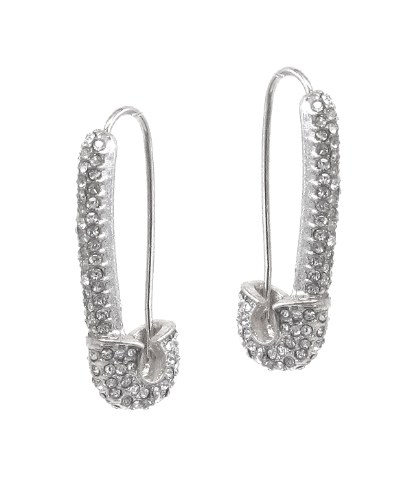CRYSTAL SAFETY PIN EARRING