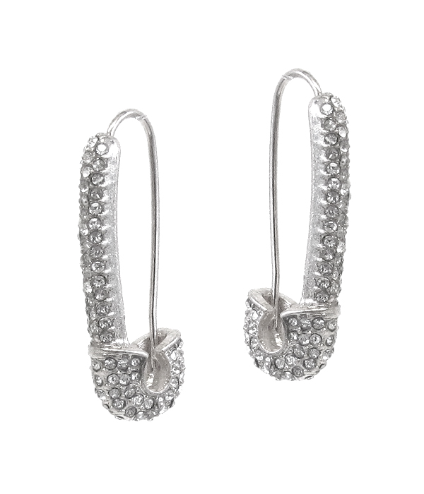Crystal safety pin earring