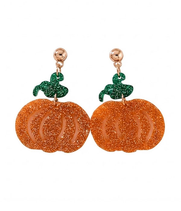 Pumpkin acrylic earring