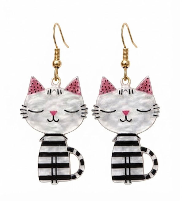 Acrylic cat earring