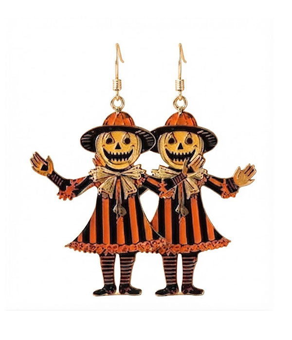 Halloween scarecrow acrylic earring