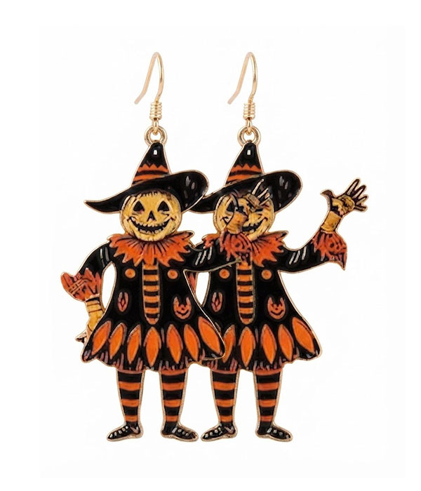 Halloween scarecrow acrylic earring