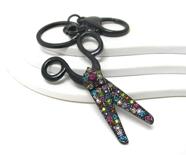 Crystal stud large scissor key chain