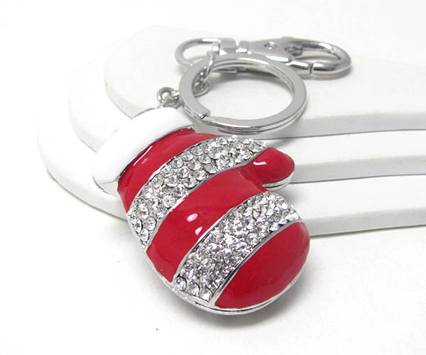 Crystal and epoxy deco glove key chain