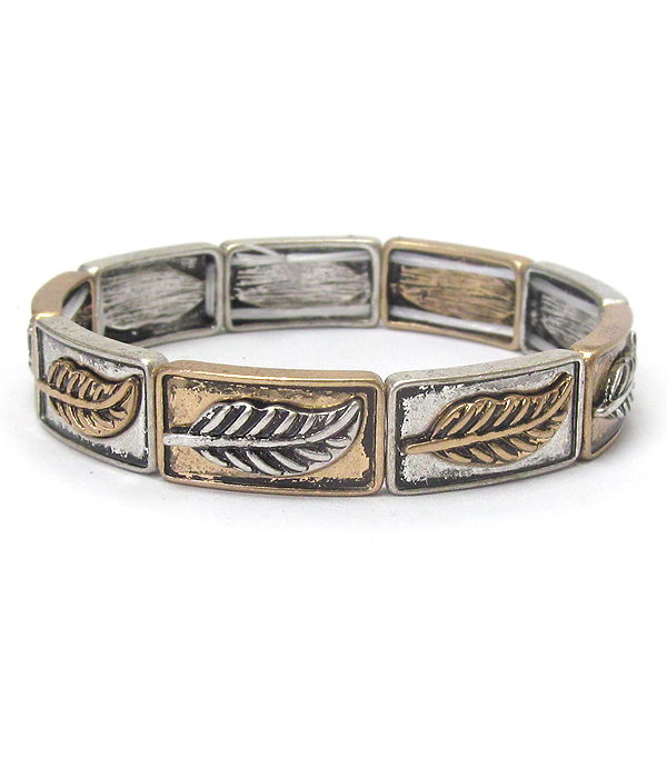 Feather theme stretch bracelet