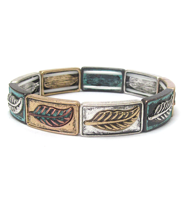 Feather theme stretch bracelet