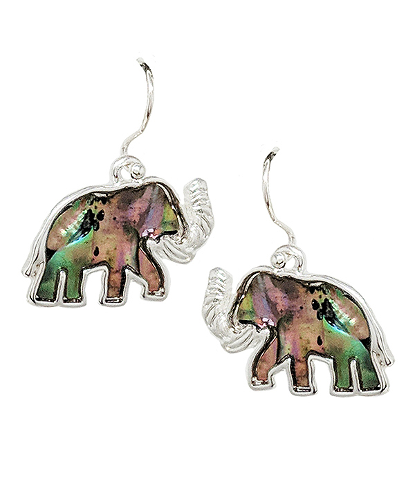 Abalone elephant earring