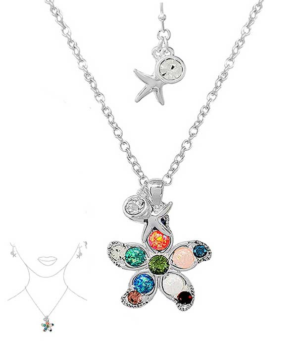 SEALIFE THEME OPAL STARFISH NECKLACE SET