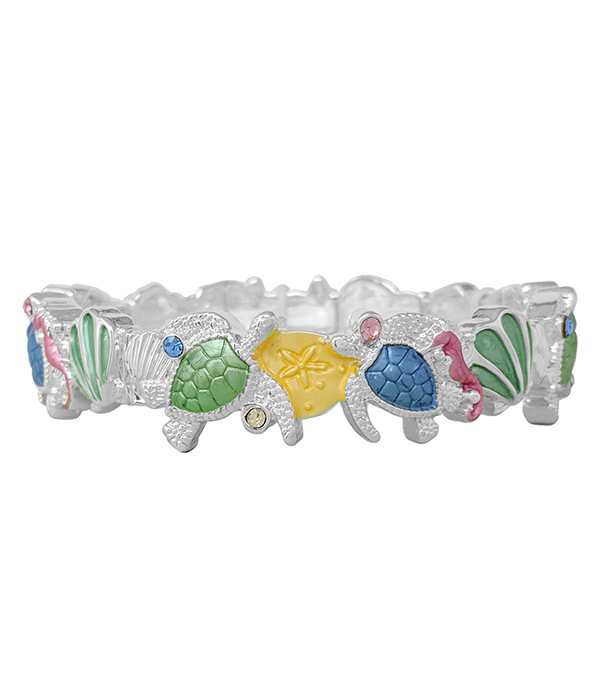 SEALIFE THEME STRETCH BRACELET - TURTLE