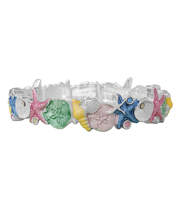 Sealife theme stretch bracelet - starfish