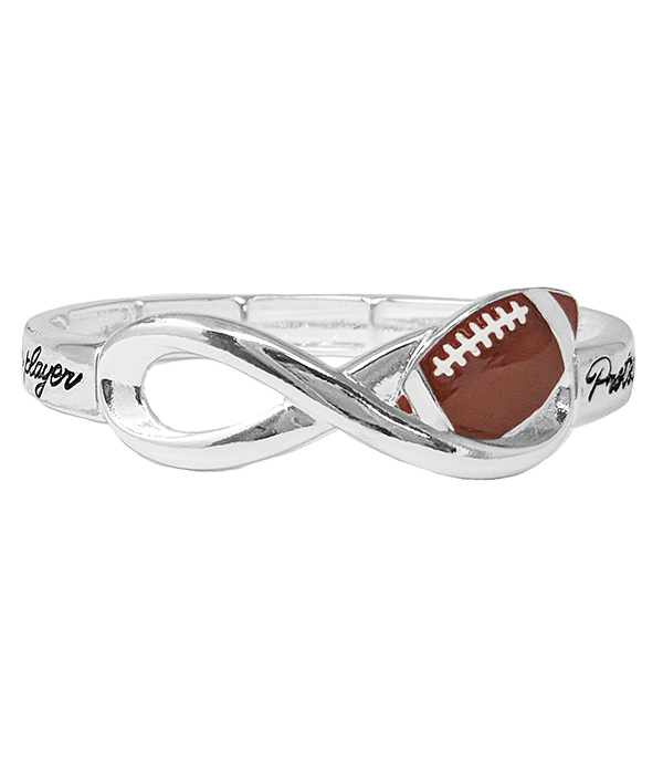 SPORT THEME STRETCH BRACELET - PROTECT THIS PLAYER - FOOTBALL