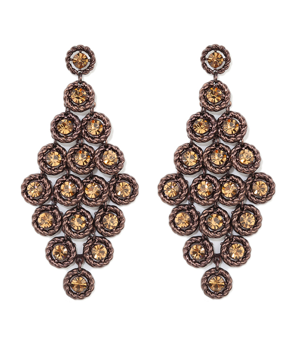 Crystal link drop earring