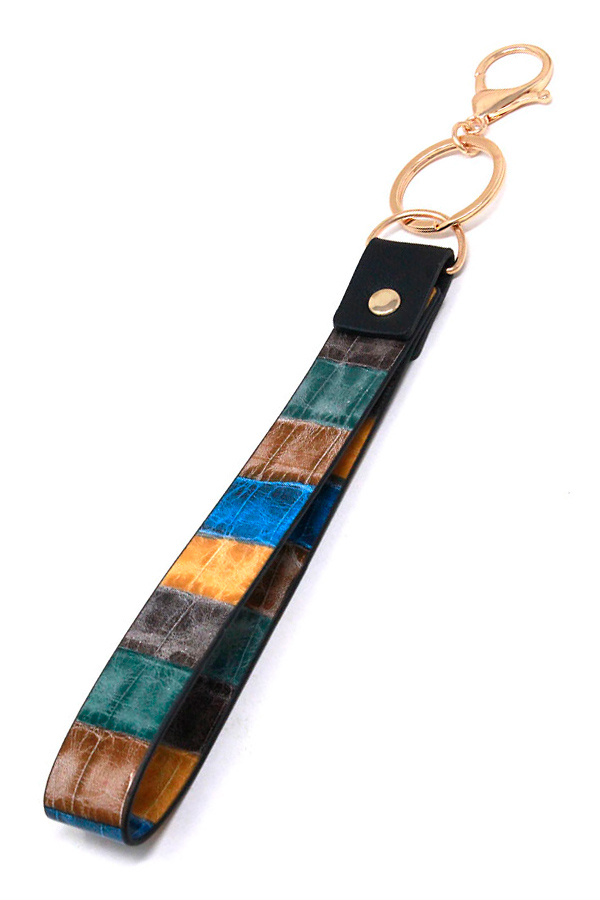Leatherette band key chain wristlet
