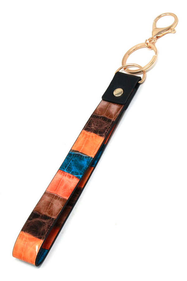 Leatherette band key chain wristlet