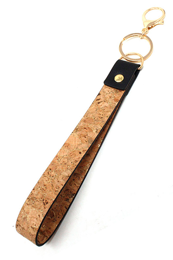 Leatherette band key chain wristlet