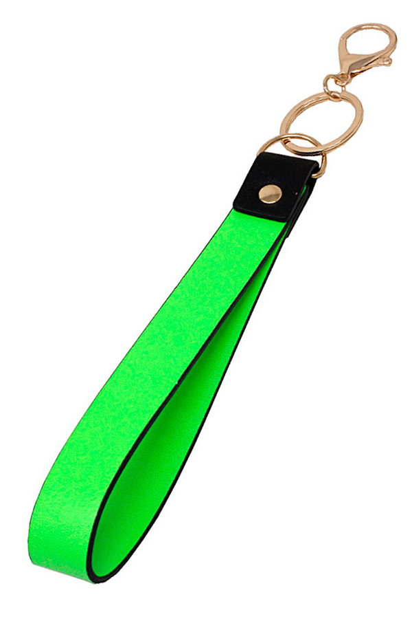 LEATHERETTE BAND KEY CHAIN WRISTLET - NEON