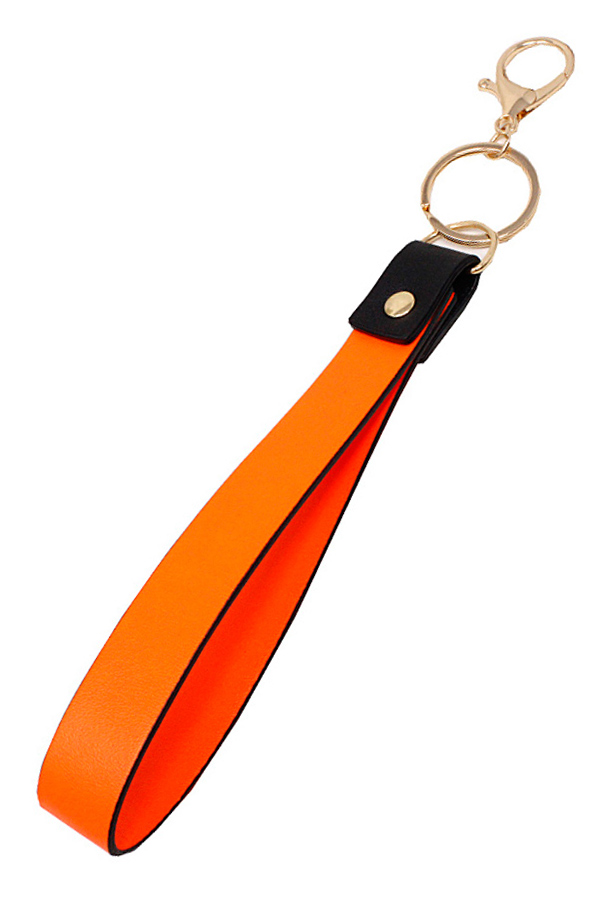 LEATHERETTE BAND KEY CHAIN WRISTLET - NEON