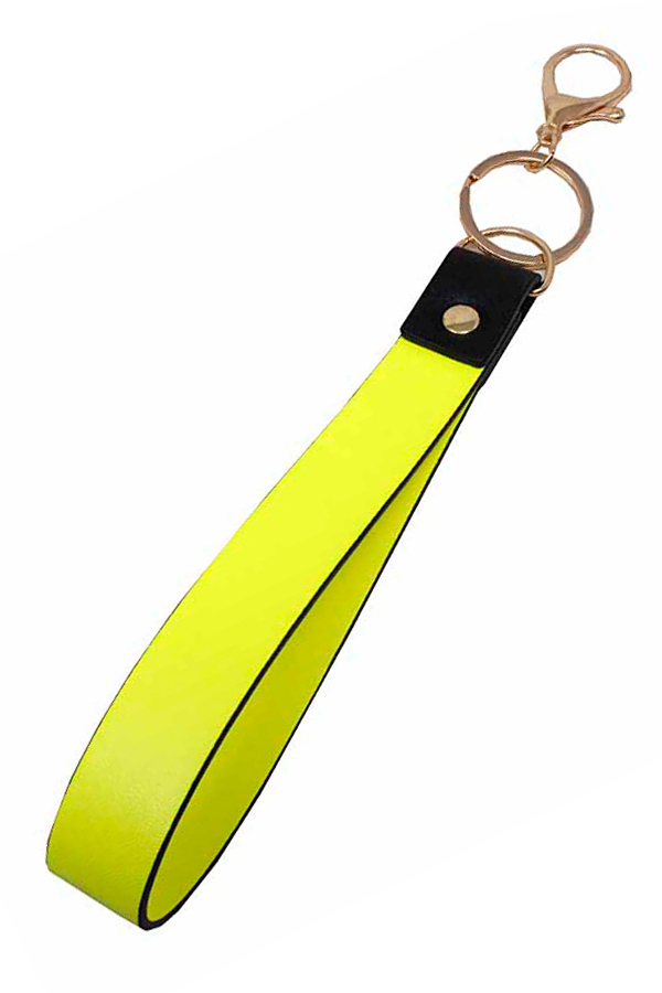 LEATHERETTE BAND KEY CHAIN WRISTLET - NEON