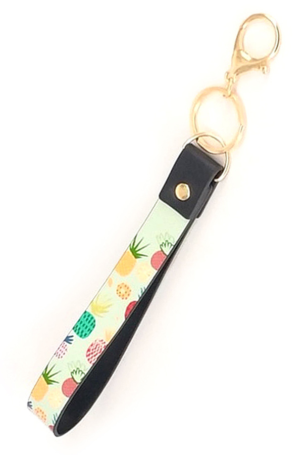 LEATHERETTE BAND KEY CHAIN WRISTLET - FRUIT