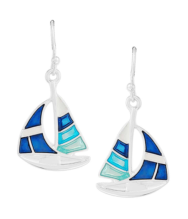 Nautica theme earring - yacht