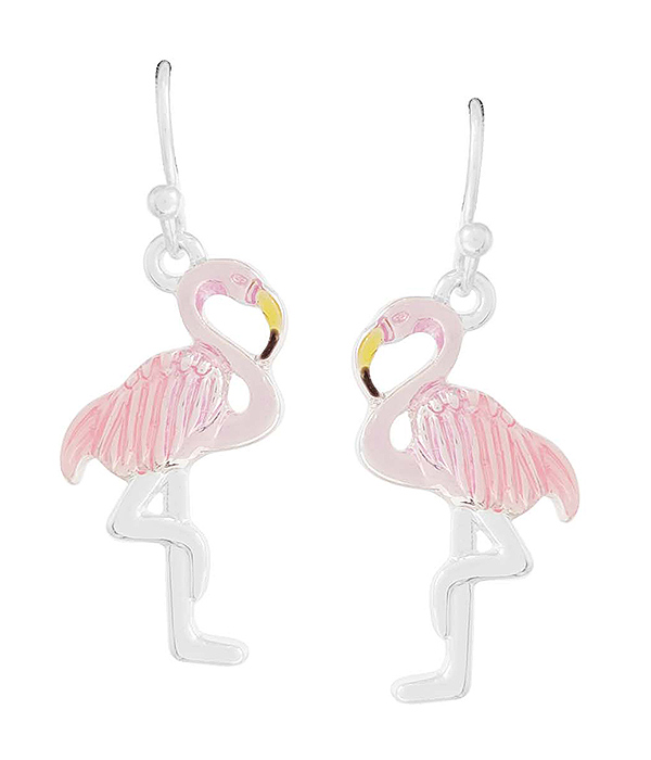 Tropical theme earring - flamingo