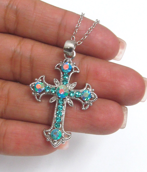 Crystal cross necklace
