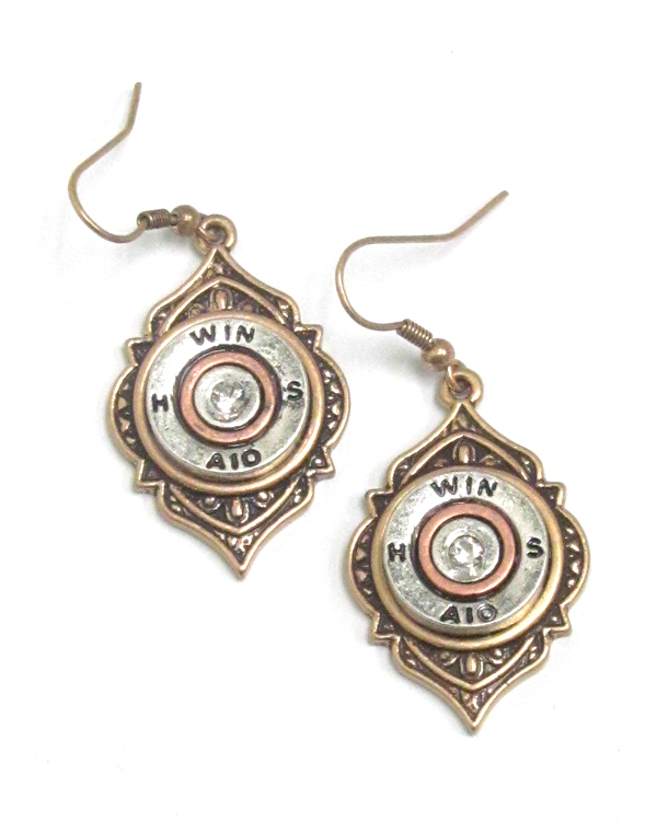 Bullet drop fish hook earrings 