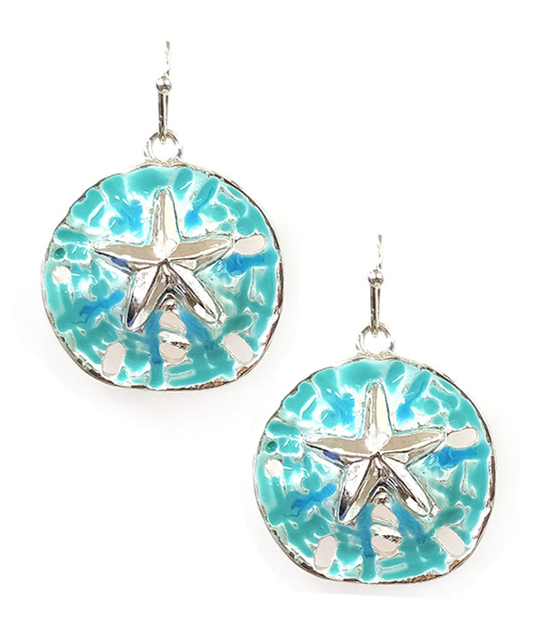 SEALIFE THEME SAND DOLLAR EARRING