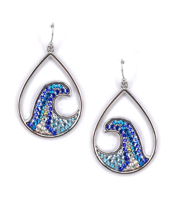 SEALIFE THEME TEARDROP EARRING - WAVE