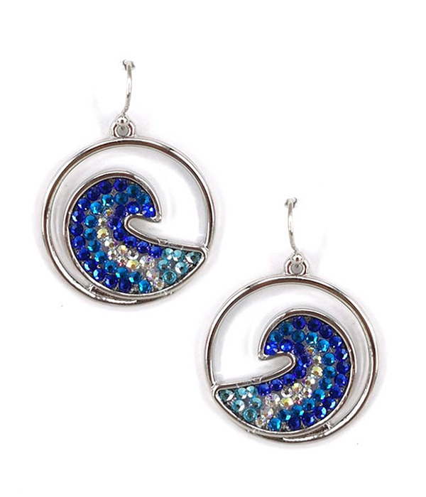 Sealife theme hoop earring - wave