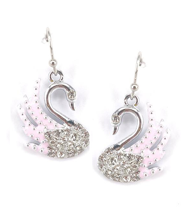 Epoxy swan earring