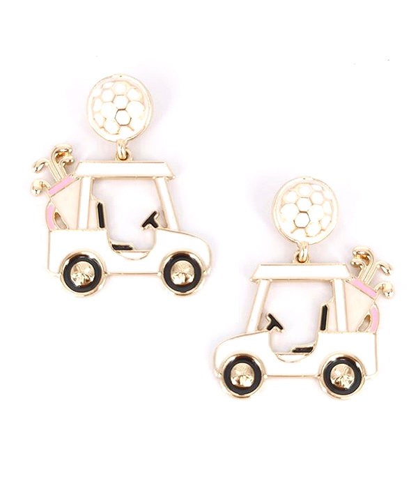 SPORT THEME EPOXY GOLF CART EARRING