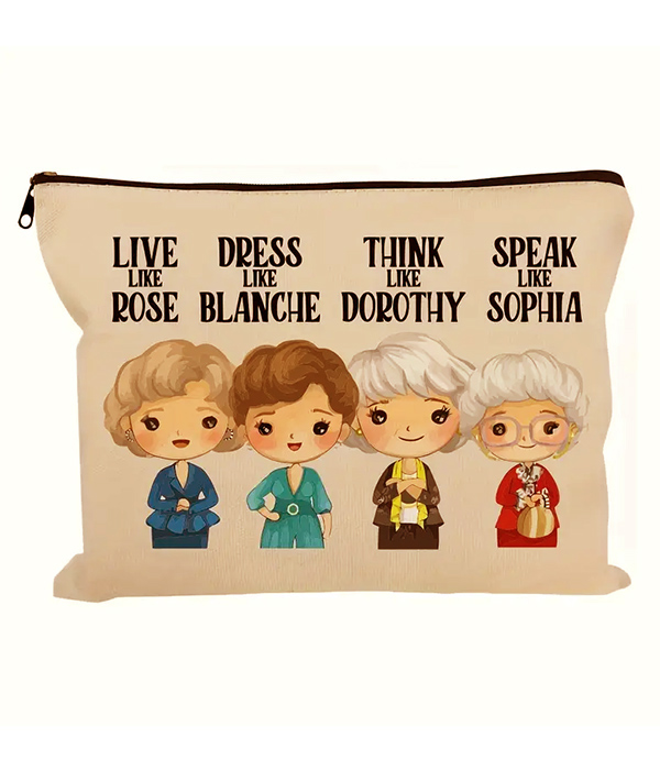 Golden girls inspired cosmetic makeup bag