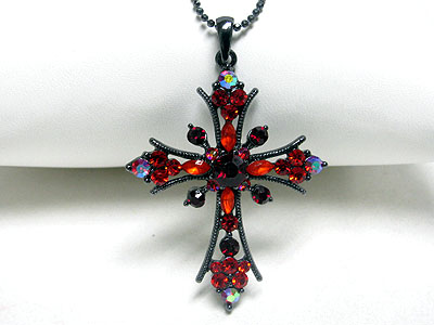 Crystal cross pendant necklace 