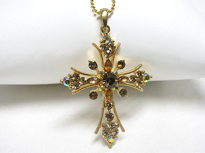 Crystal cross pendant necklace 