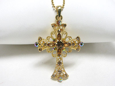 Crystal cross pendant necklace 