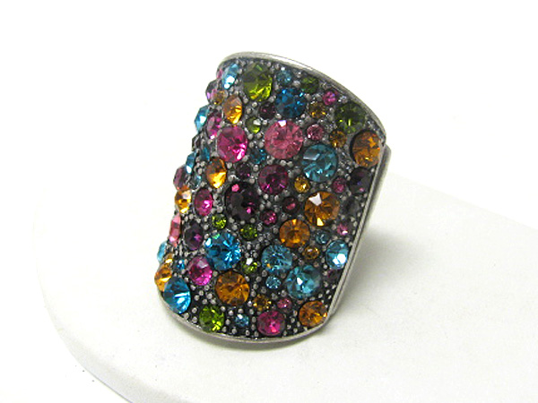 Crystal stud long stretch ring